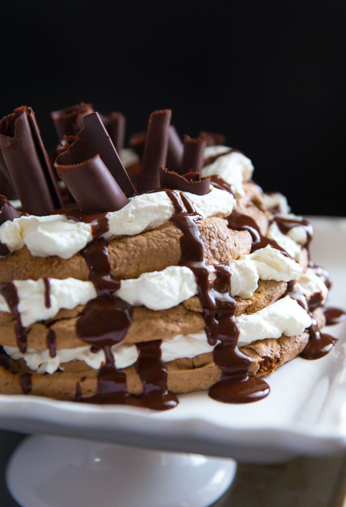 Chocolate Pavlova Cake close up