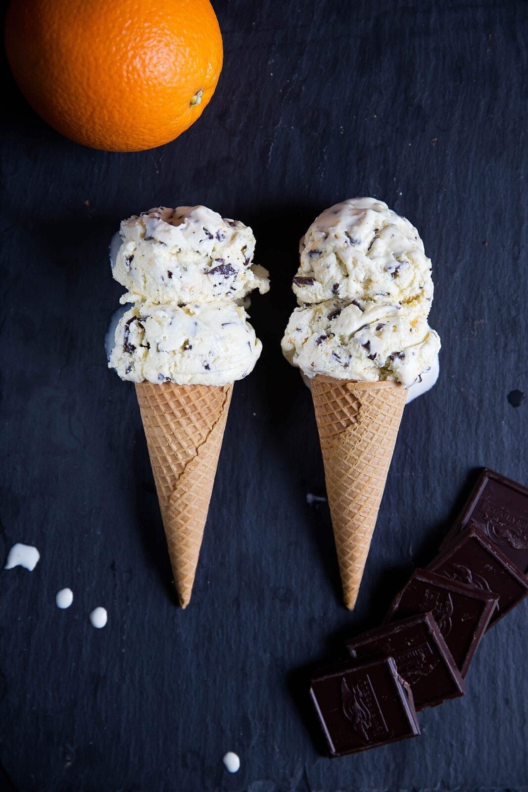 Orange Chocolate Chip Ice Cream combines zesty oranges with sweet chocolate chips and a creamy vanilla custard base. Yum!