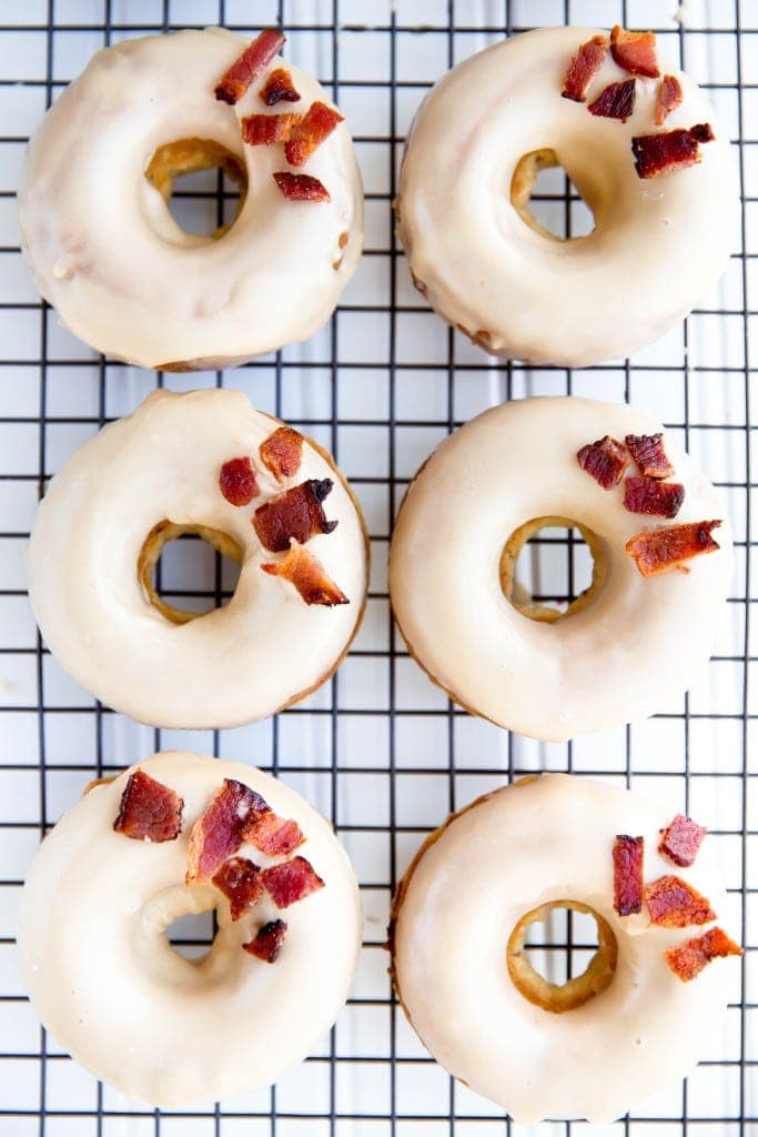 When you can't decide between savory and sweet, choose baked Maple Bacon Donuts! Because everything is better with a little bacon.