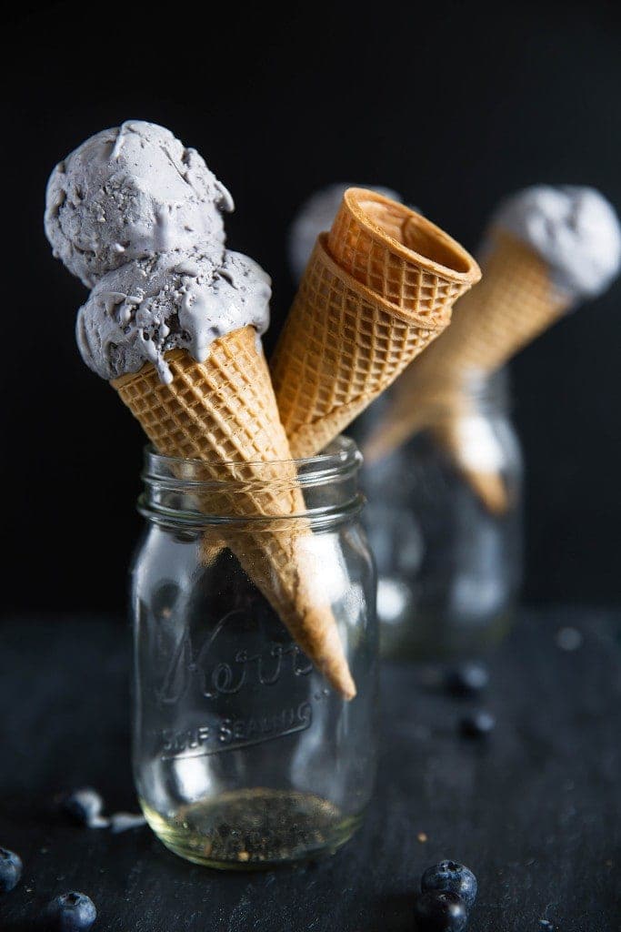 Blueberry Cheesecake Ice Cream combines decadent cheesecake with loads of fresh blueberries in this creamy and delicious ice cream!