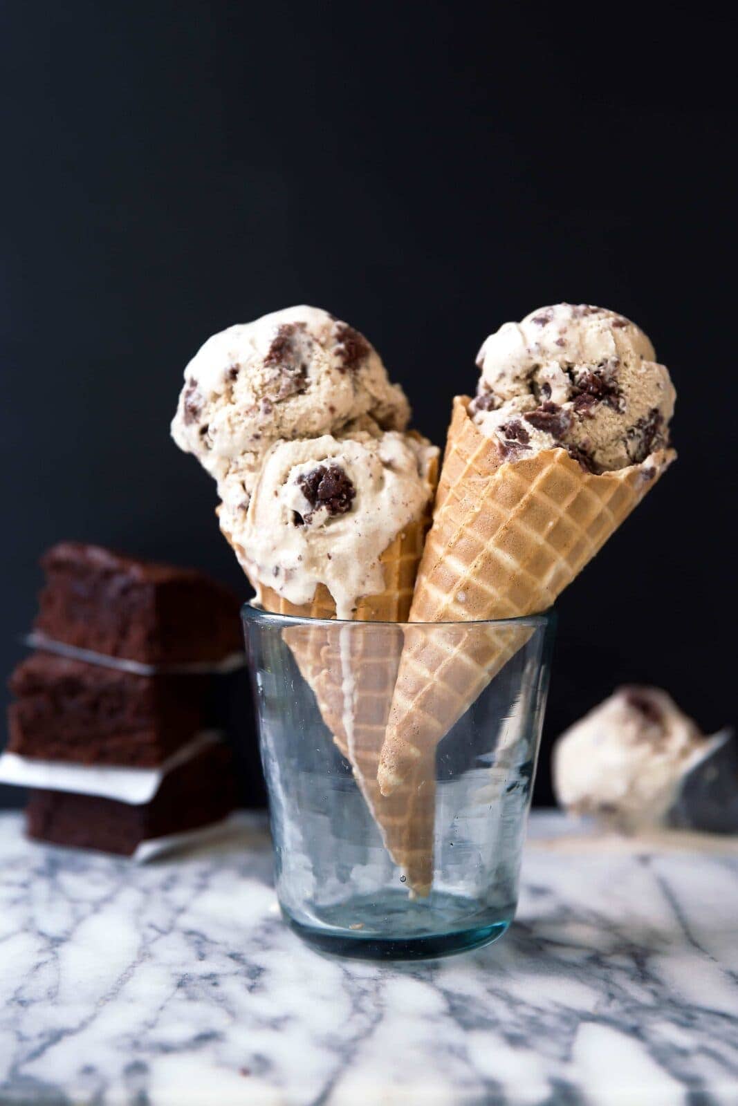 Brown Butter Brownie Ice Cream: nutty brown butter ice cream swirled with fudgy brownie pieces. One bite and you're in ice cream heaven.