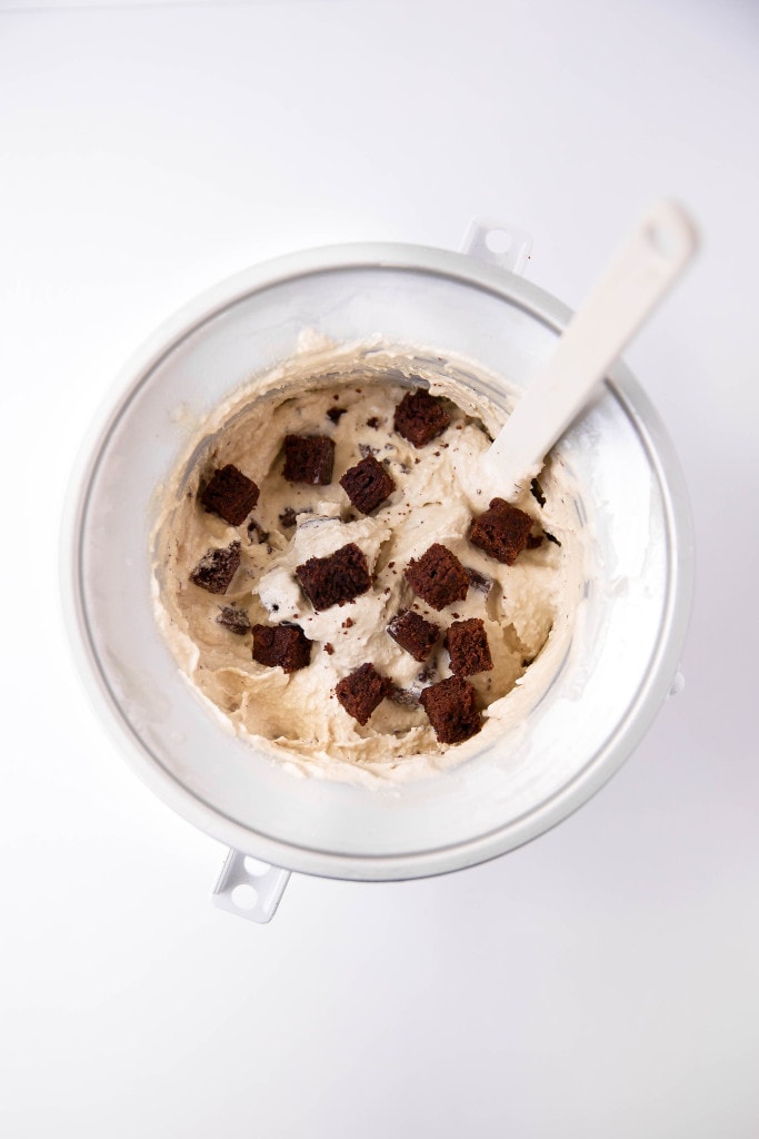 Brown Butter Brownie Ice Cream: nutty brown butter ice cream swirled with fudgy brownie pieces. One bite and you're in ice cream heaven.