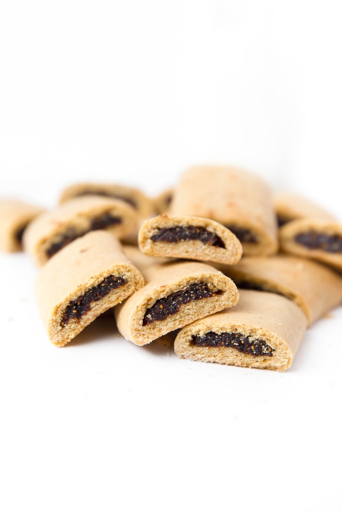 Homemade Fig Newtons on counter 