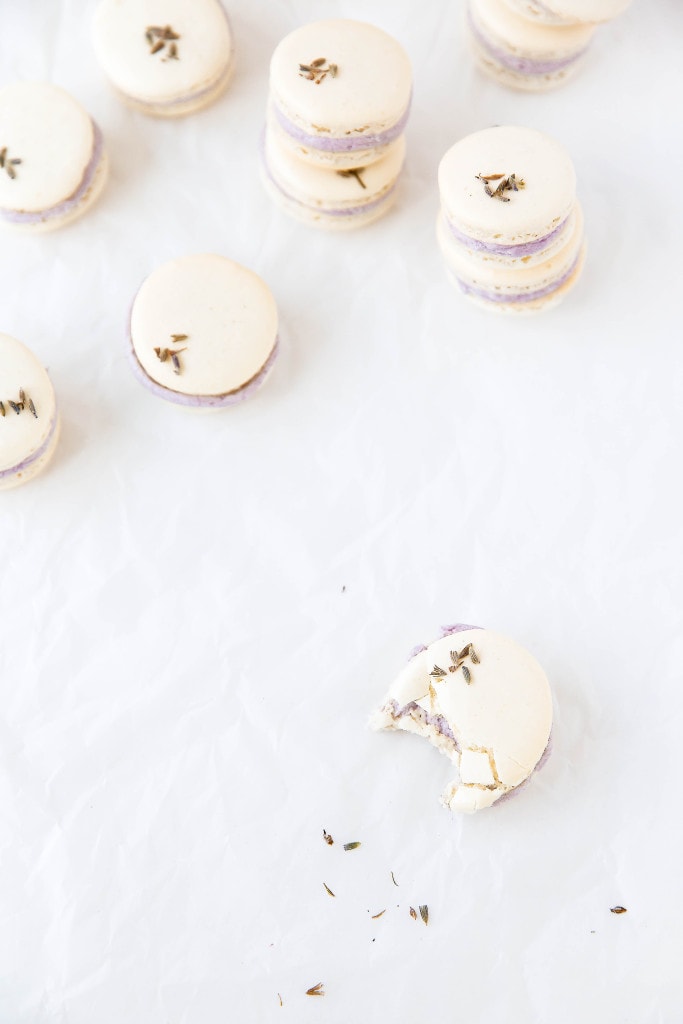 Lavender Coconut Macarons: summery coconut macarons filled with a fragrant lavender buttercream