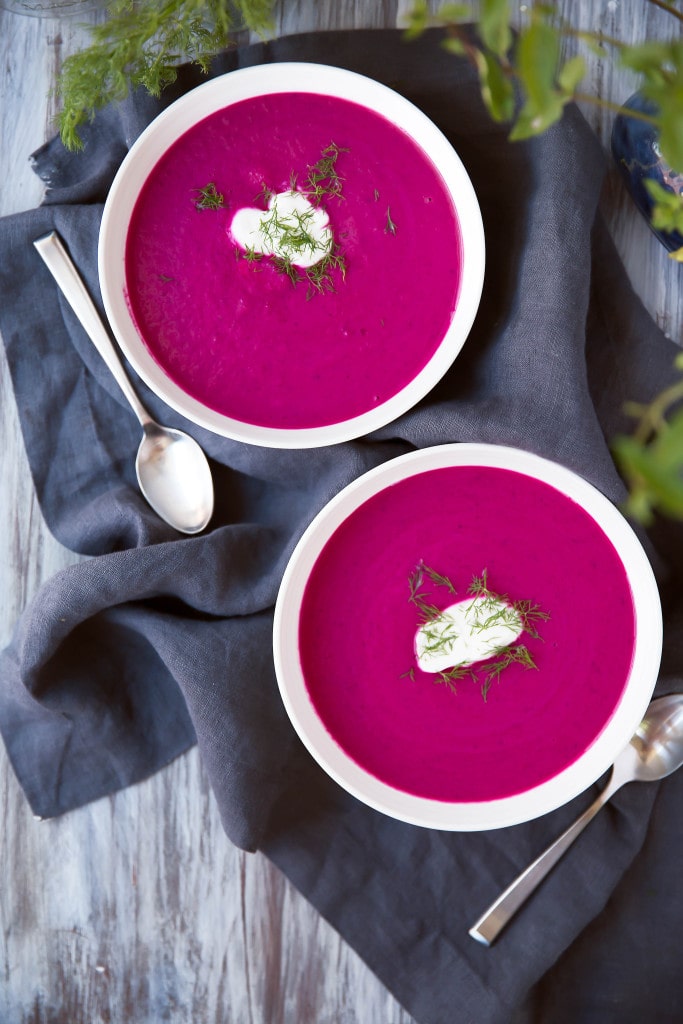 A cold beet & cucumber borscht that is light yet hearty--perfect for an early fall evening or lunch!