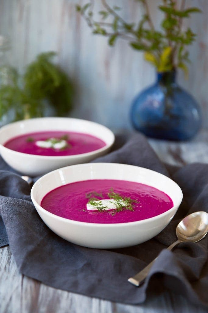 A cold beet & cucumber borscht that is light yet hearty--perfect for an early fall evening or lunch!