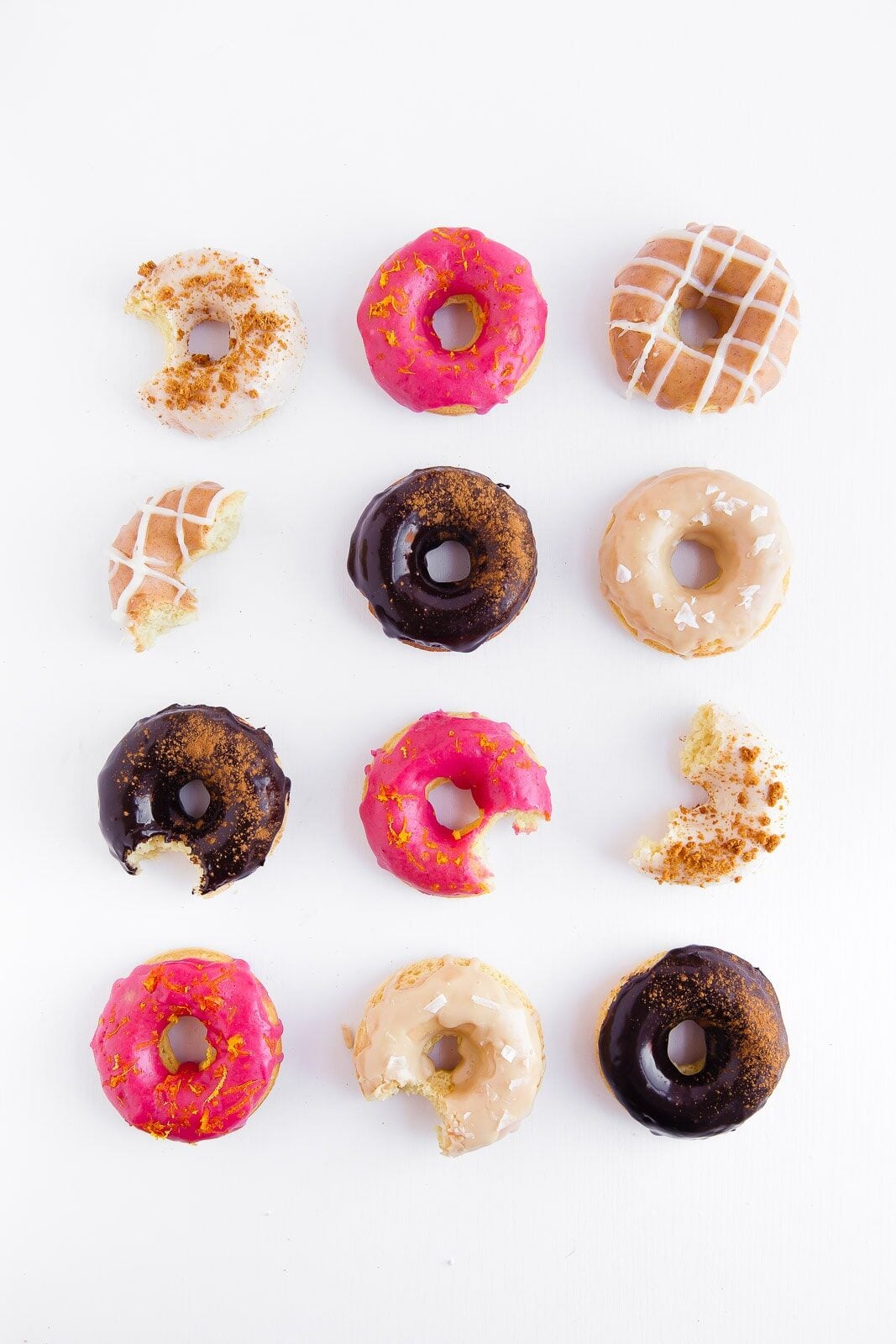 It's a Donut Party! Moist buttermilk donuts are glazed in five different quintessential fall flavors.