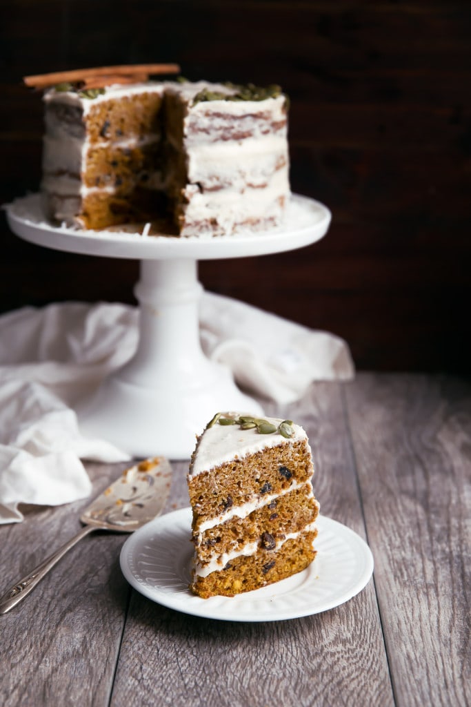 Naked Pumpkin Carrot Cake on plate