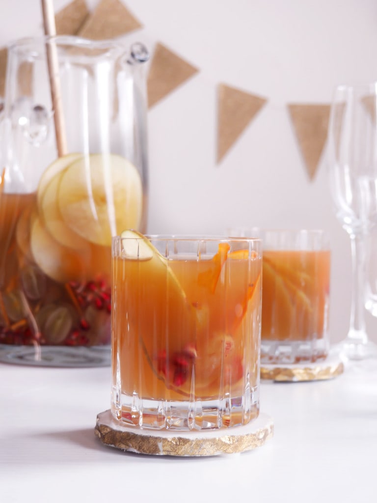 Bourbon Spiked Cider with Winter Fruits