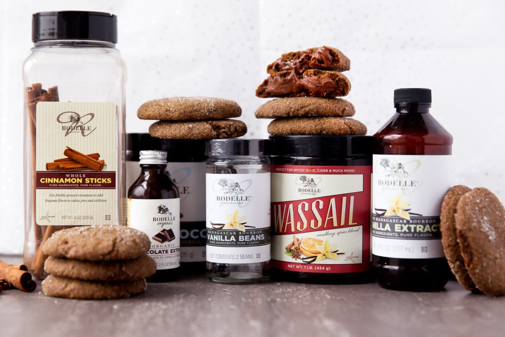 gingersnap cookie ingredients on countertop 