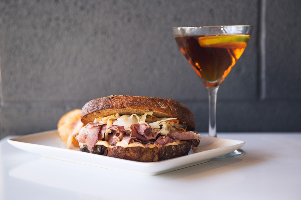Pastrami Sandwich and an Old Fashioned at Ames Street Deli, Cambridge