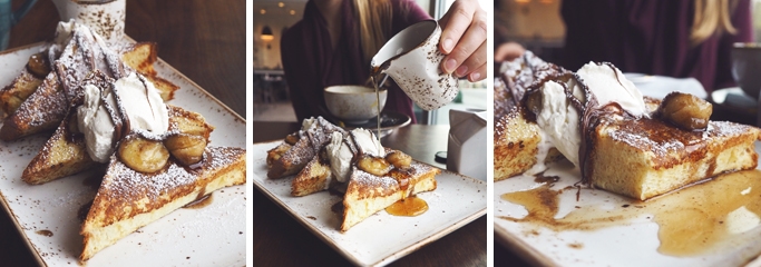 Nutella French Toast with brown sugar caramelized chai rum bananas