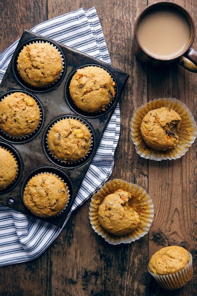 Morning Glory Muffins in muffin tin