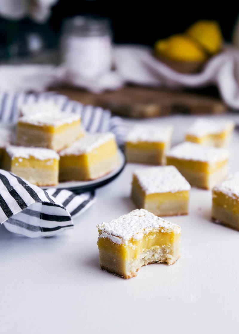 ginger lemon bars on countertop