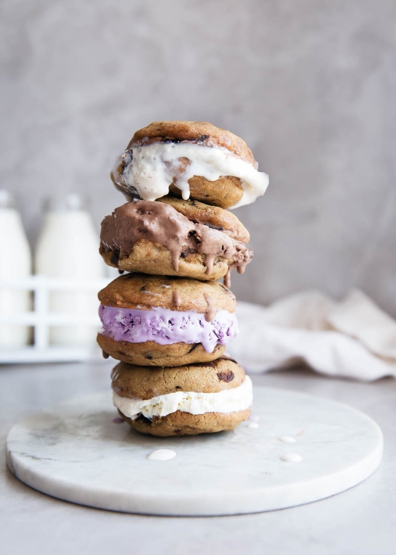 Learn the secret to making the best ice cream sandwich cookies ever! Crunchy on the outside, chewy on the inside, and the perfect thickness to hold a huge scoop of ice cream.
