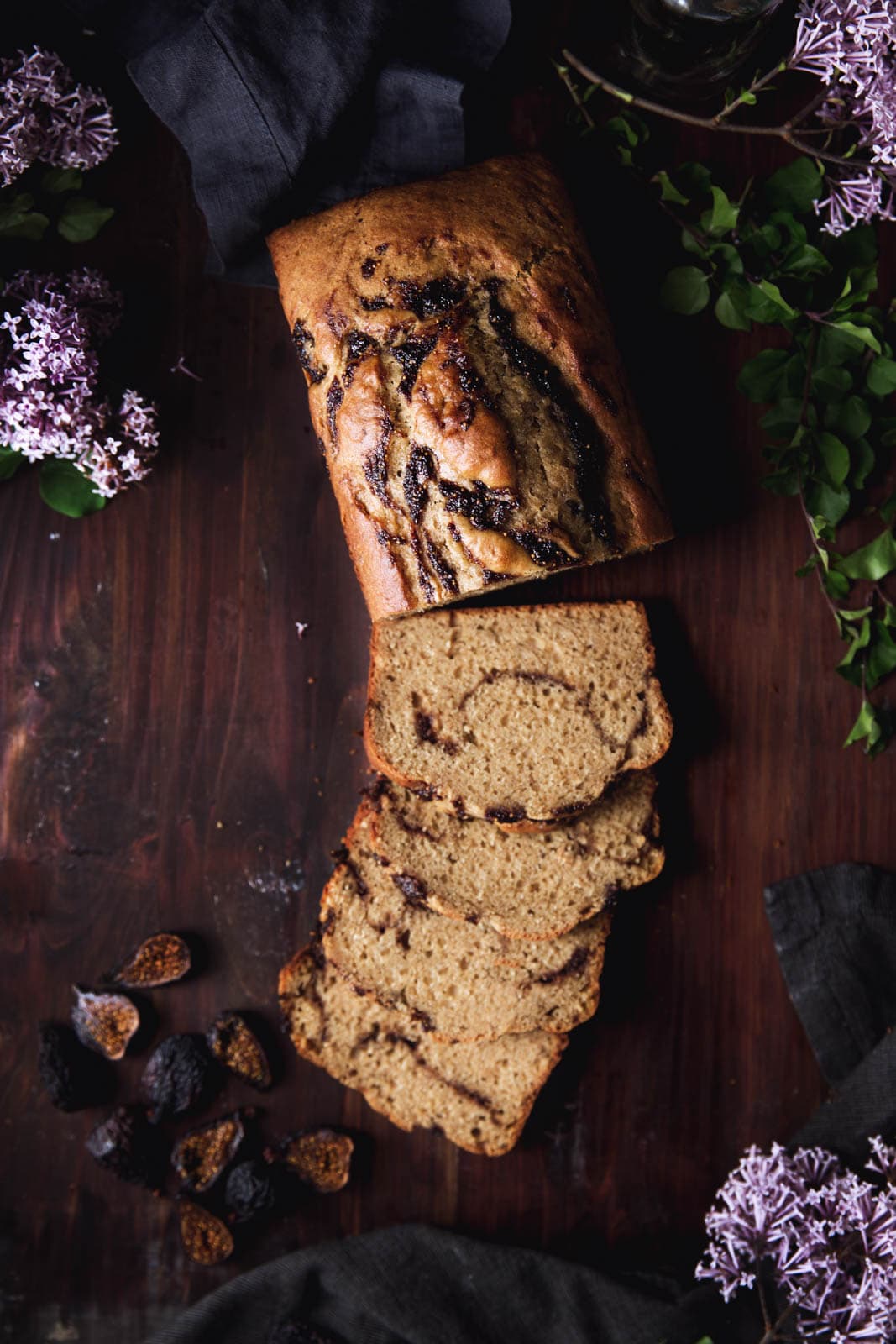 Bourbon-Fig Swirled Brown Butter Banana Bread
