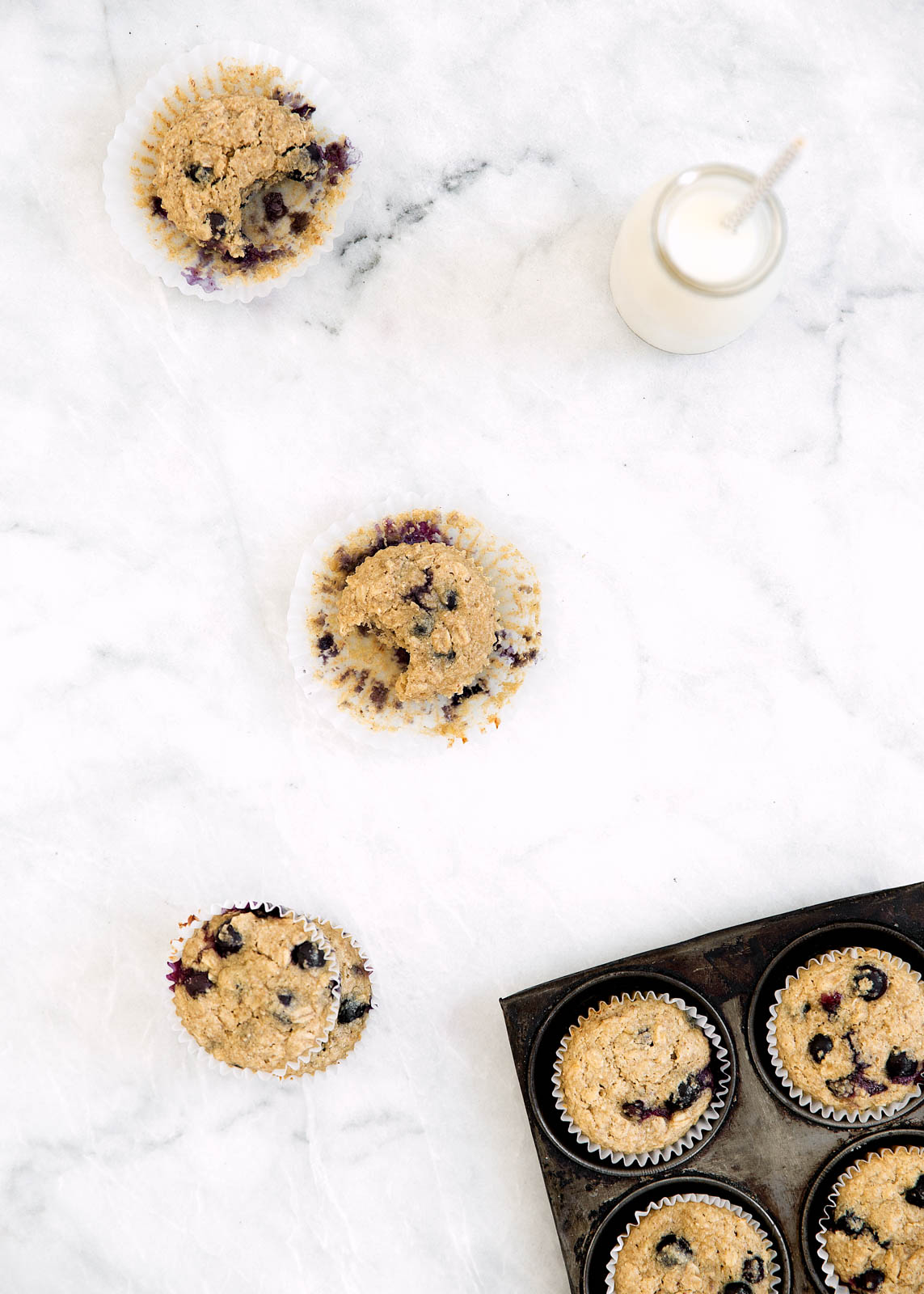 oat flour muffins on countertop