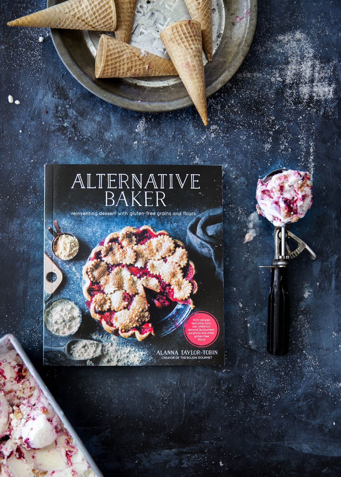 Gluten free Blackberry Crisp Frozen Yogurt that perfectly combines warm flavors in a tangy frozen yogurt