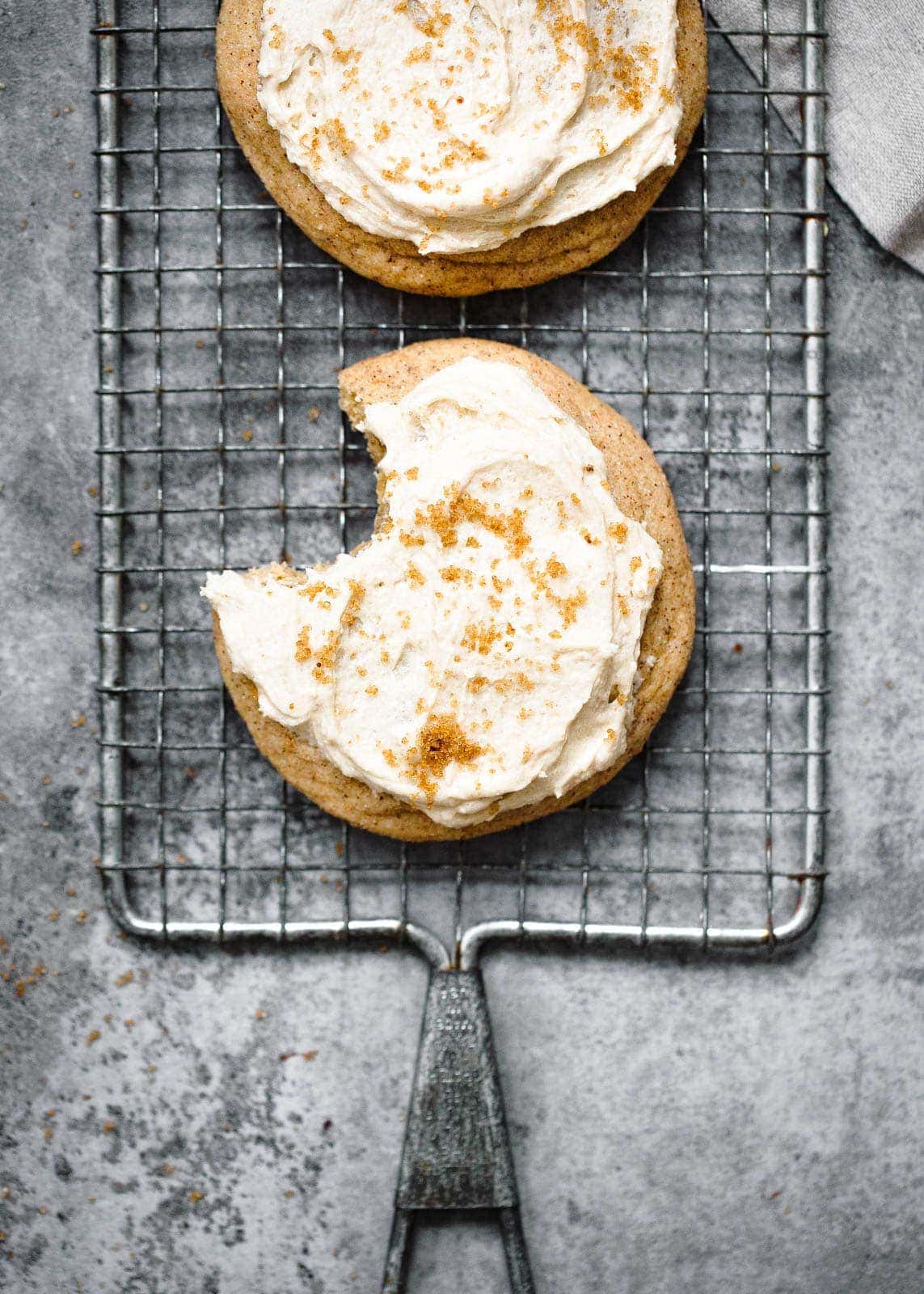 brown butter snickerdoodles with frosting