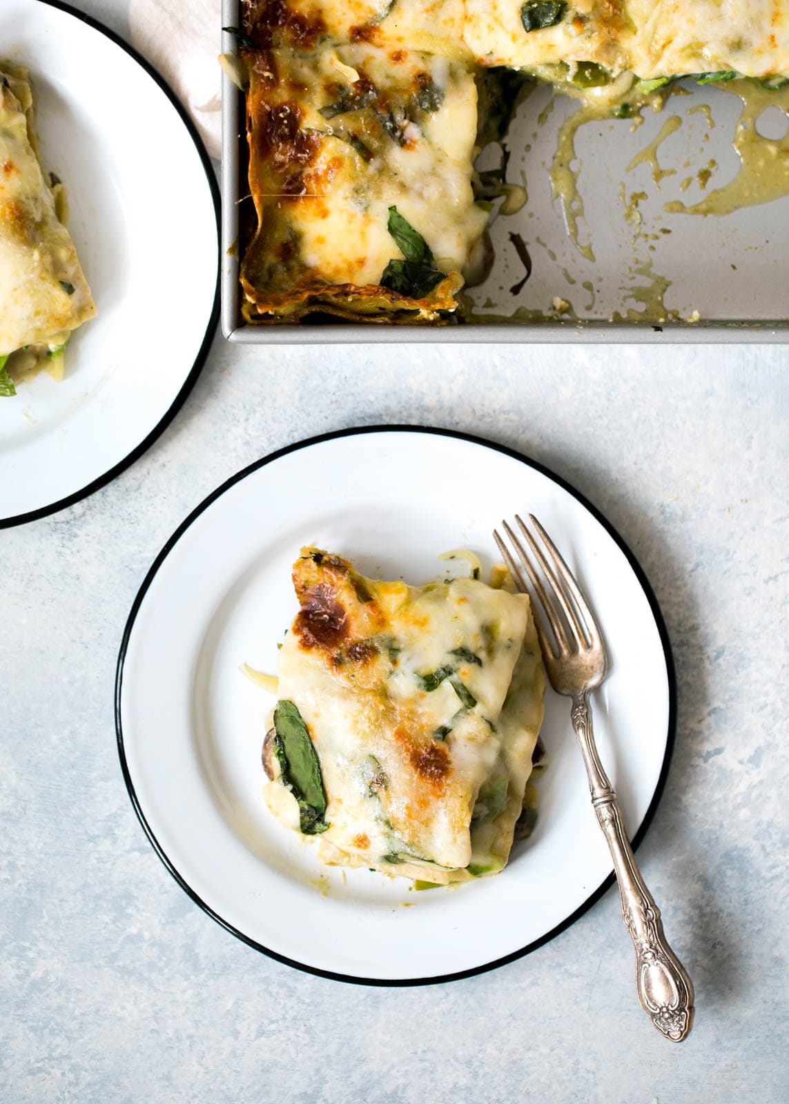 slice of Vegetarian Green Lasagna on a plate