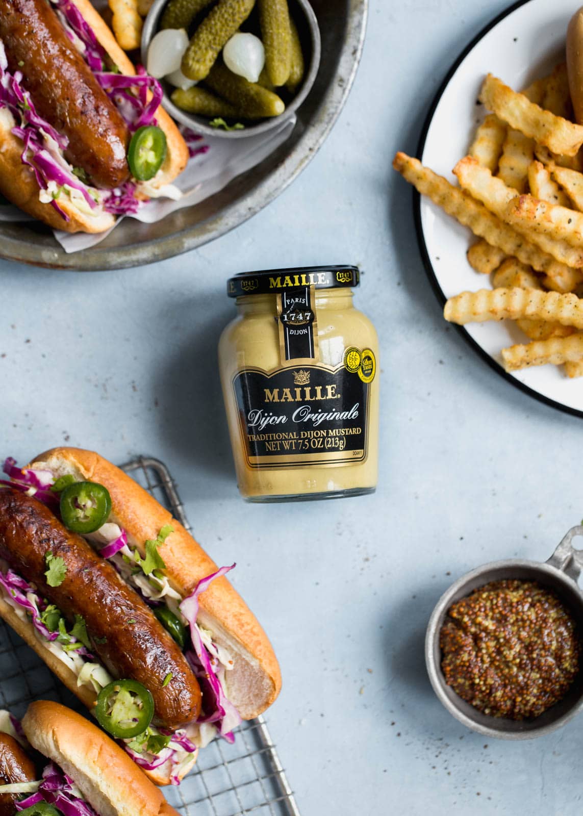 Beer Bratwursts with a homemade dijon coleslaw just in time for grilling season!