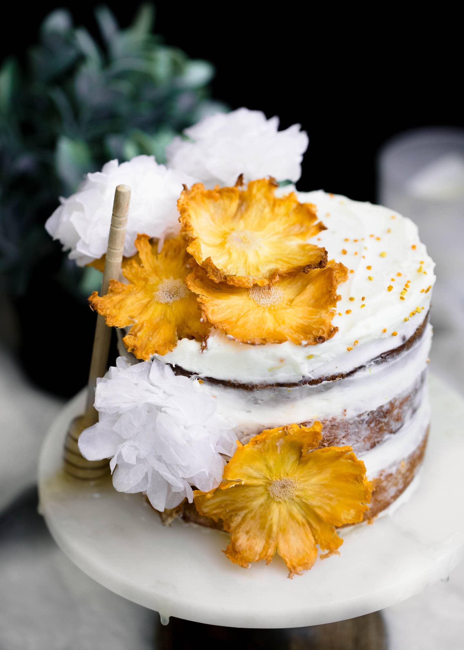 Hummingbird Cake with dried pineapple