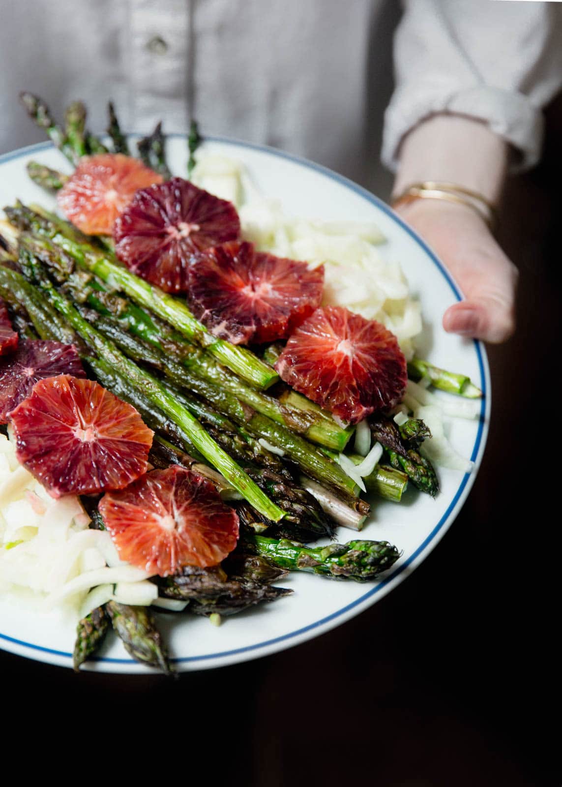 Roasted Asparagus with Blood Oranges and Fennel