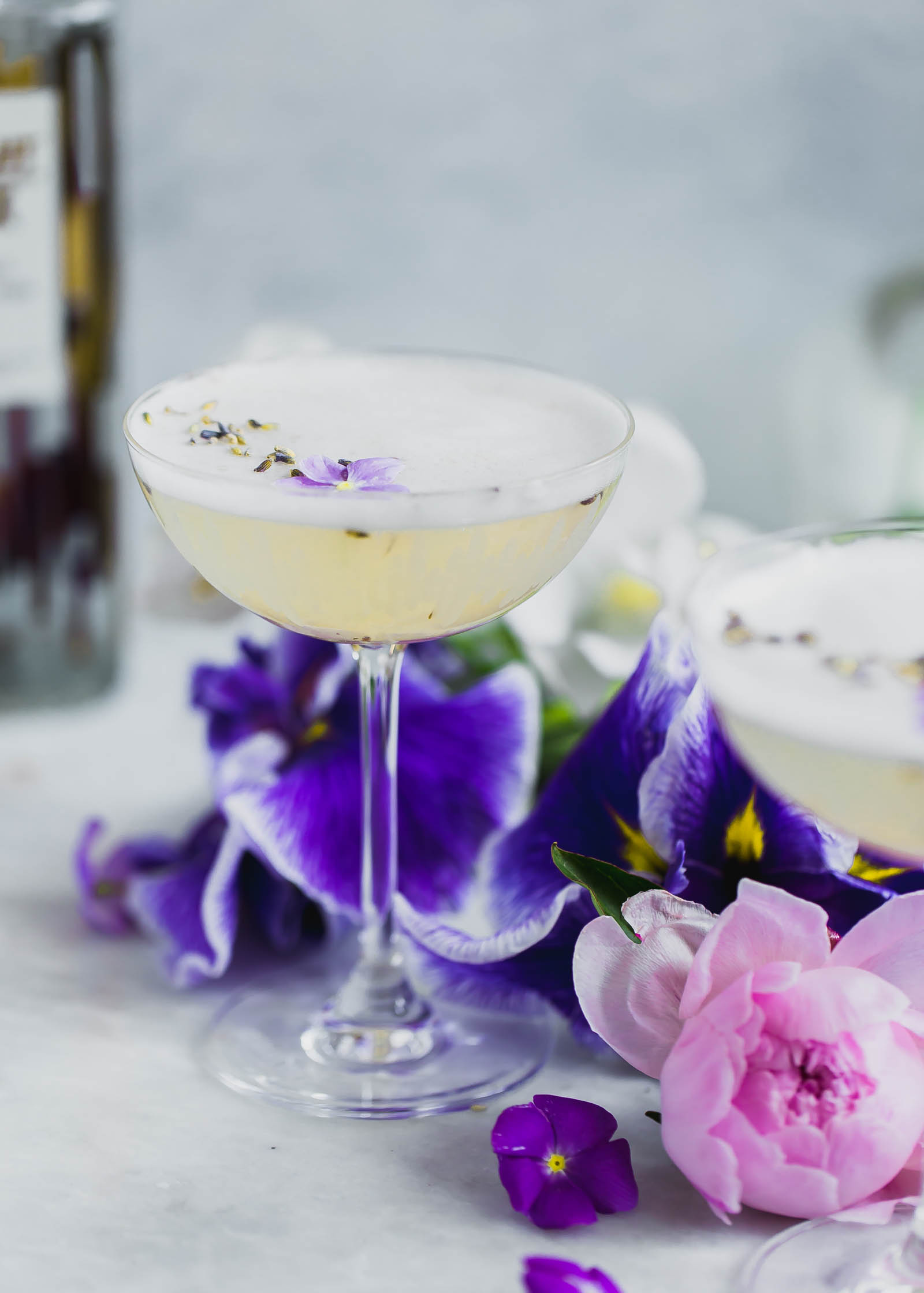 Lavender Coconut Vodka Sour in a glass