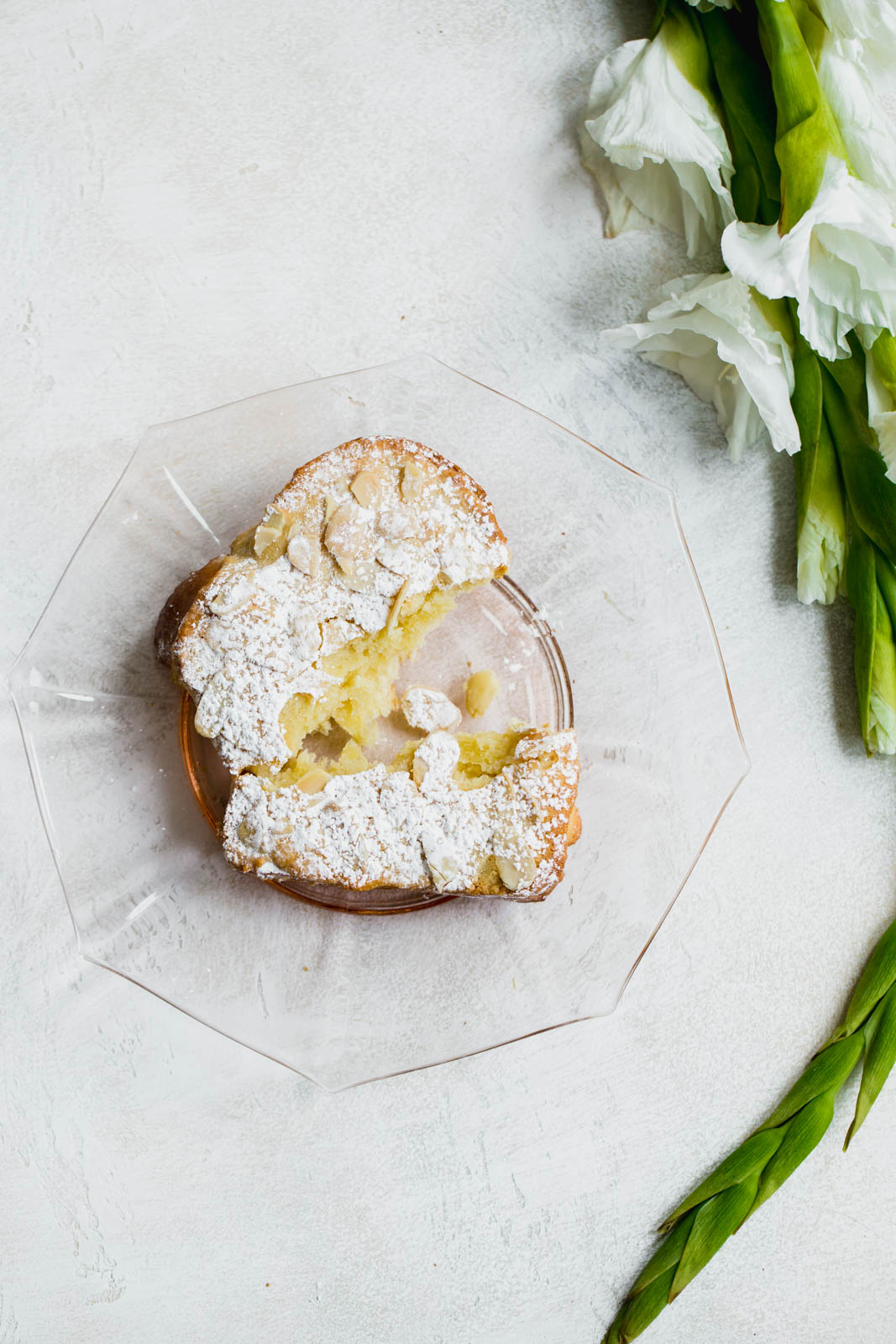 Almond bostock on plate