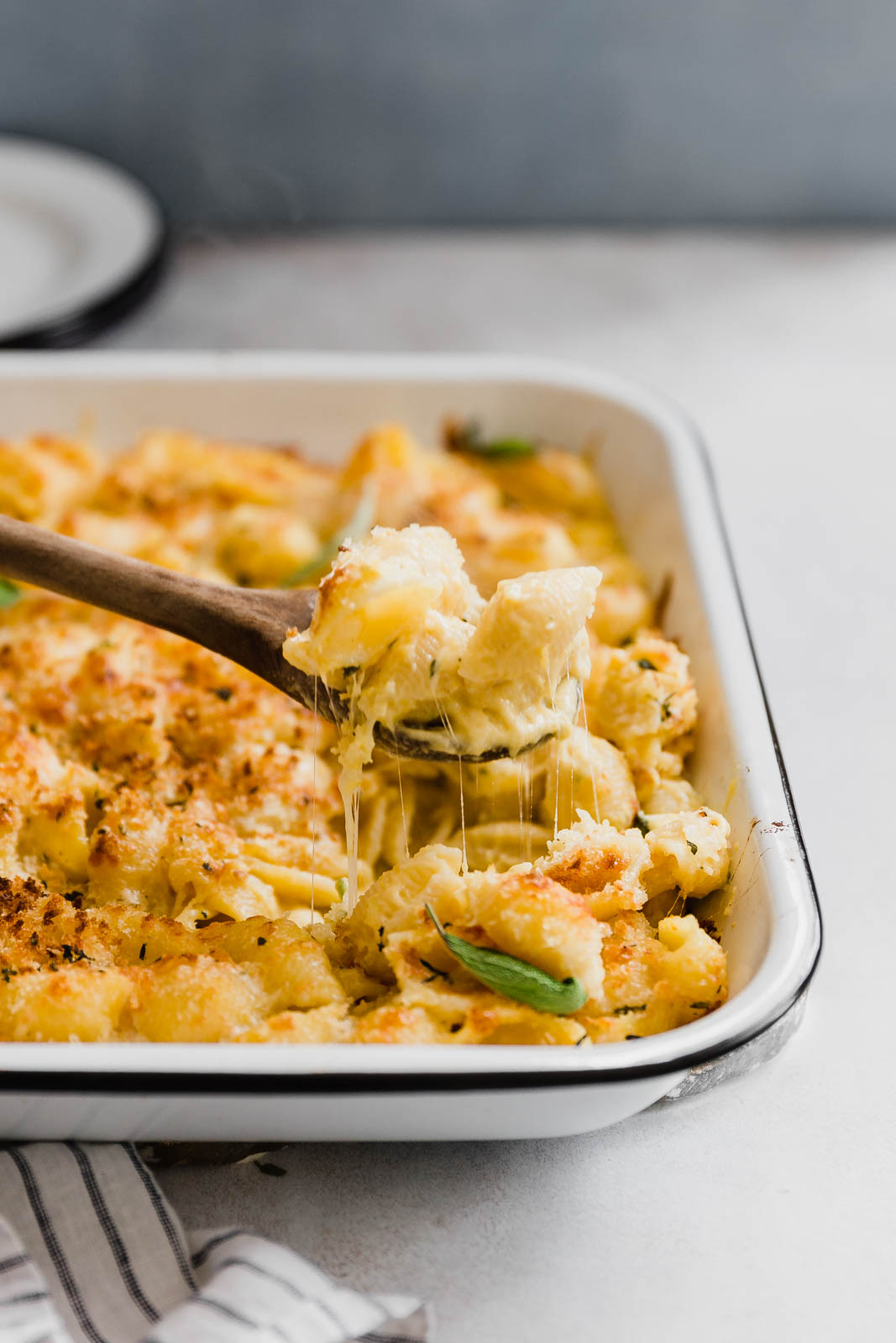 Butternut Squash Mac and Cheese being served