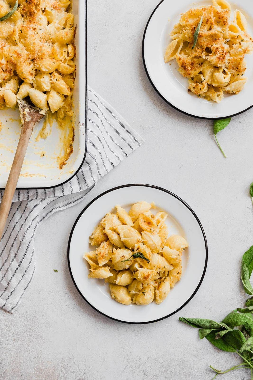 Butternut Squash Mac and Cheese on two plates