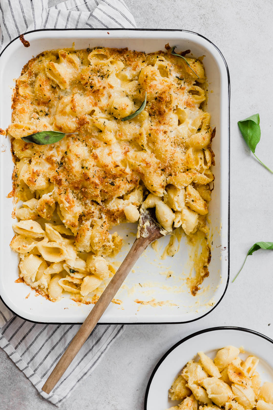 Butternut Squash Mac and Cheese with serving on a plate