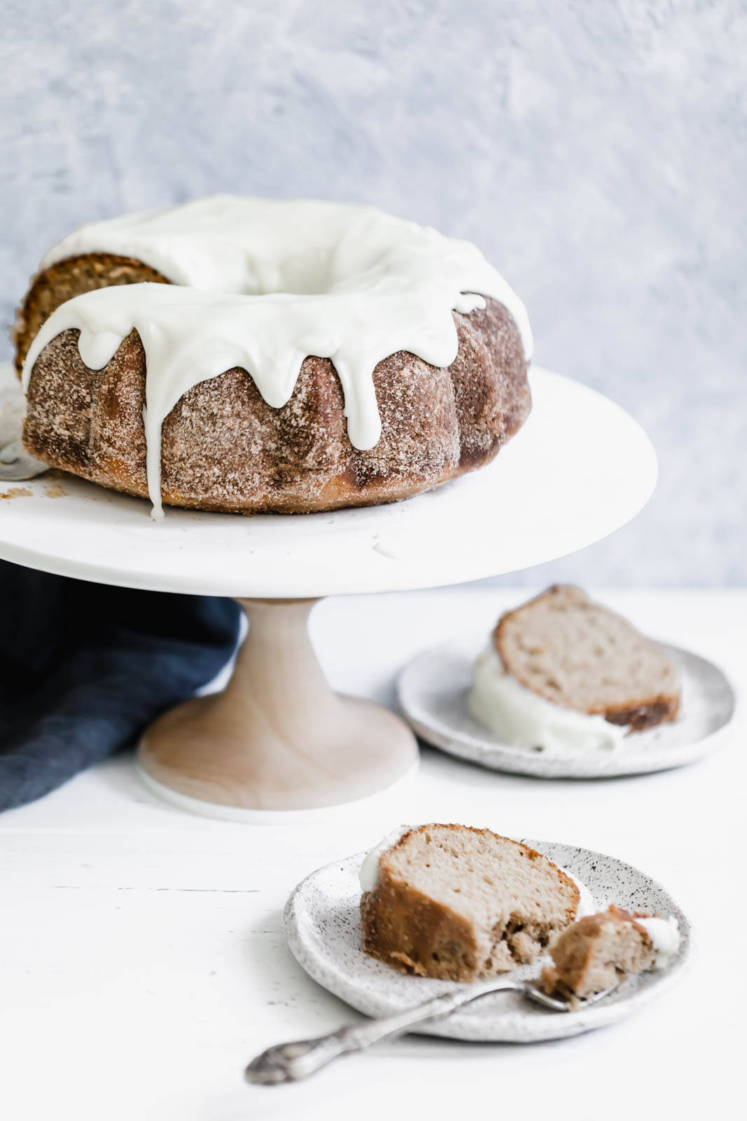 Cinnamon Bundt Cake with slices on plates