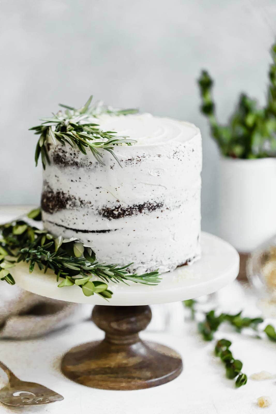 A Grain Free Gingersnap Molasses Cake with Ginger Frosting made from a jazzed up box mix! Perfect for gluten free folks out there.