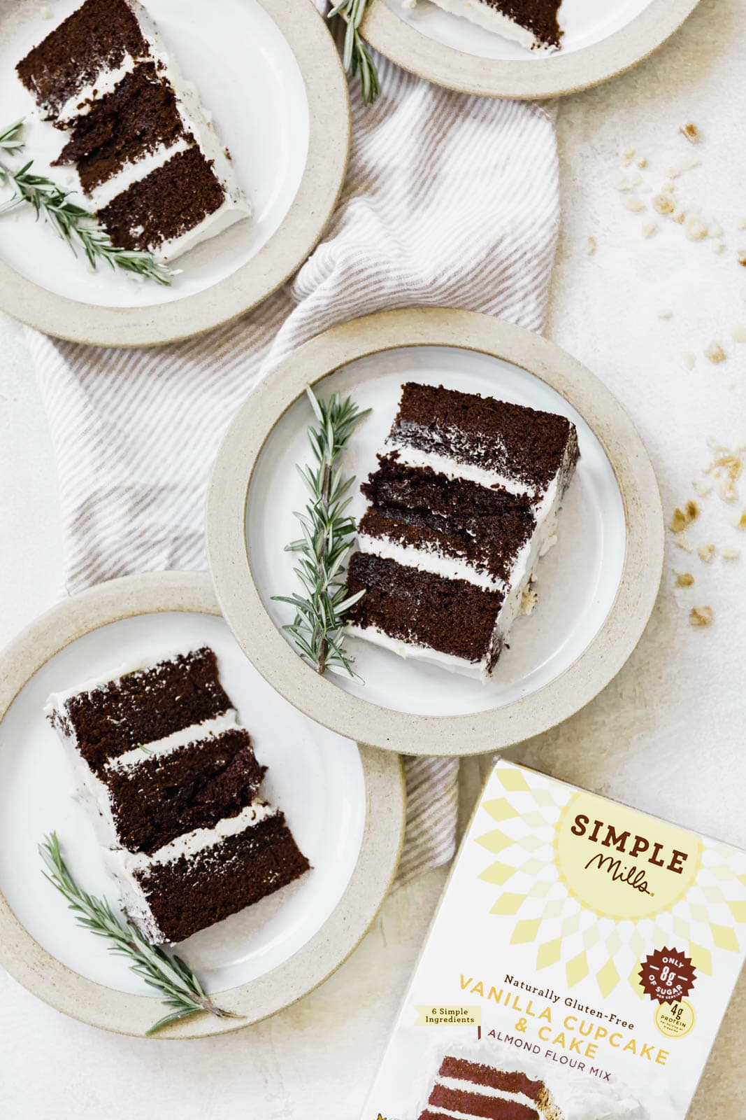 slices of molasses ginger cake on plates