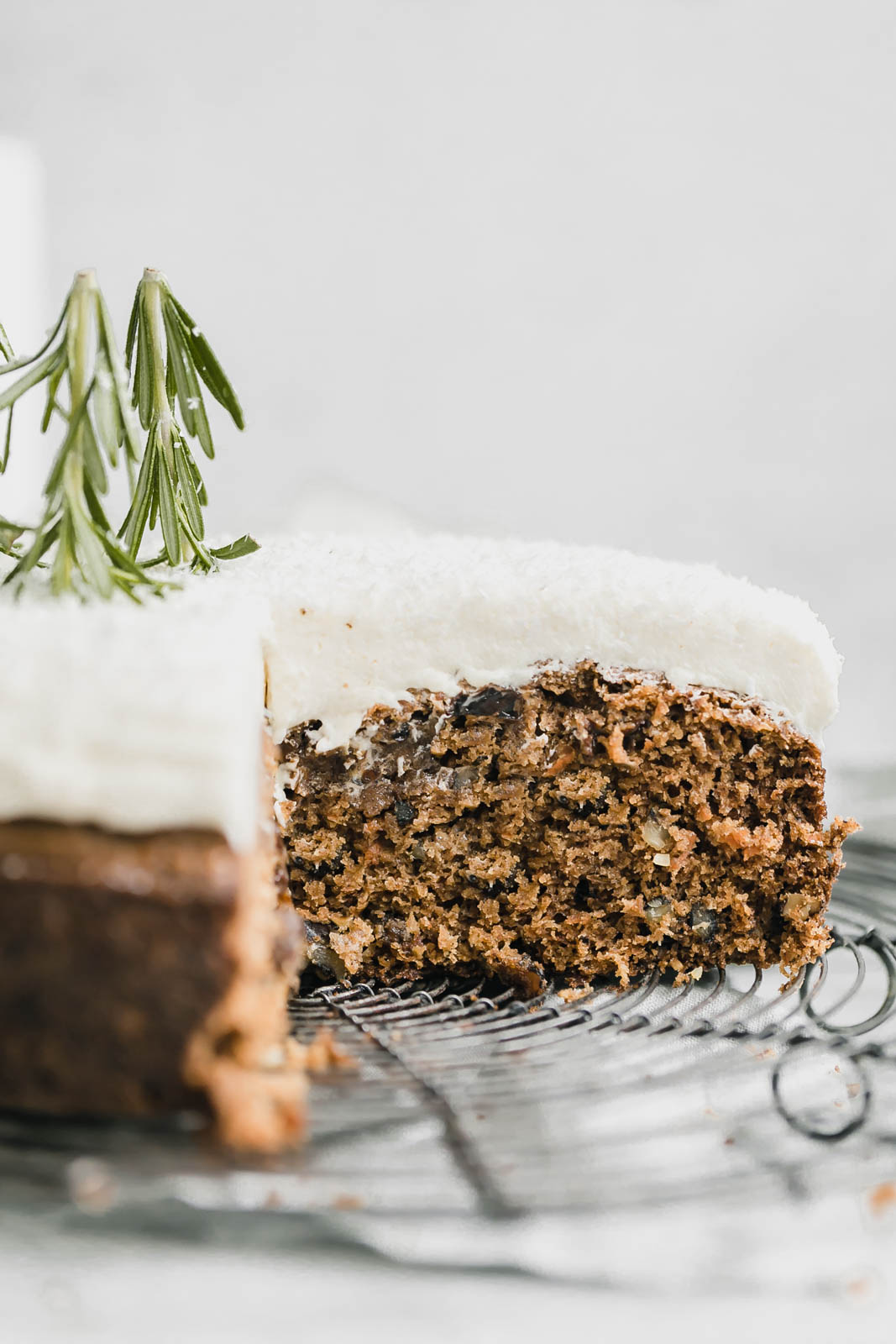 sliced coconut carrot cake