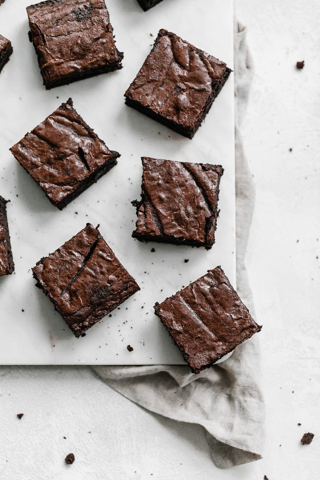 whole wheat brownies sliced on a counter
