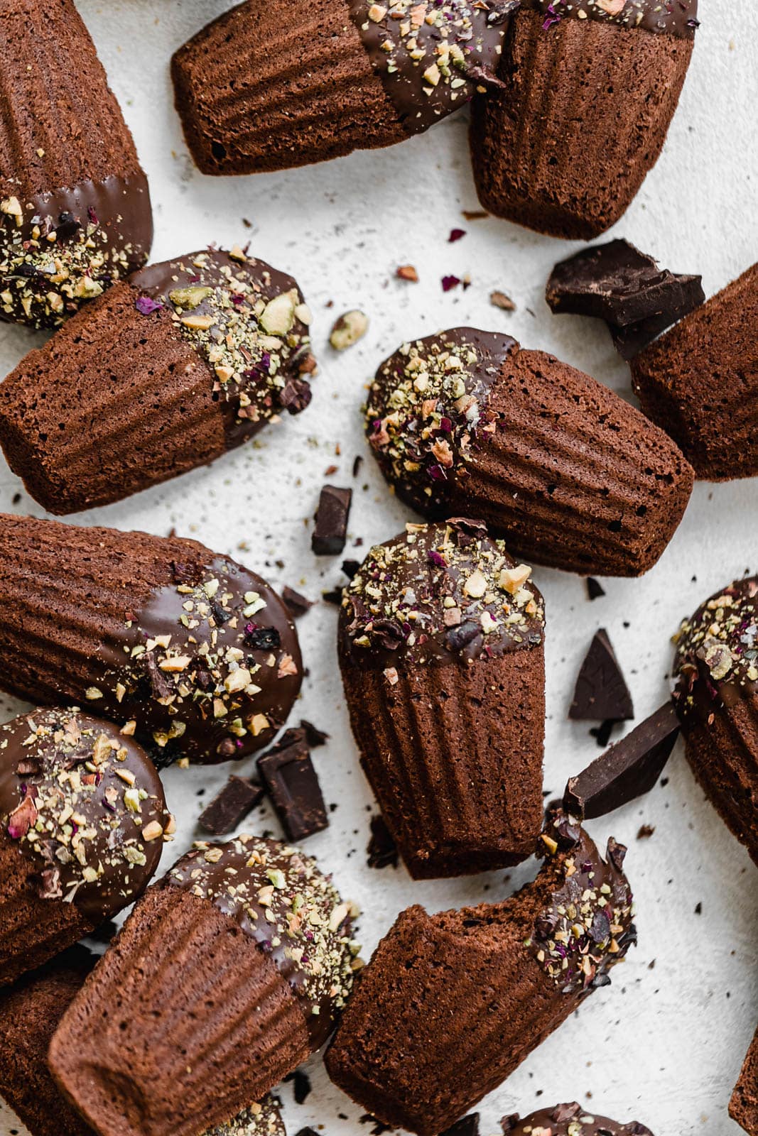 Chocolate-Dipped Chocolate Madeleines