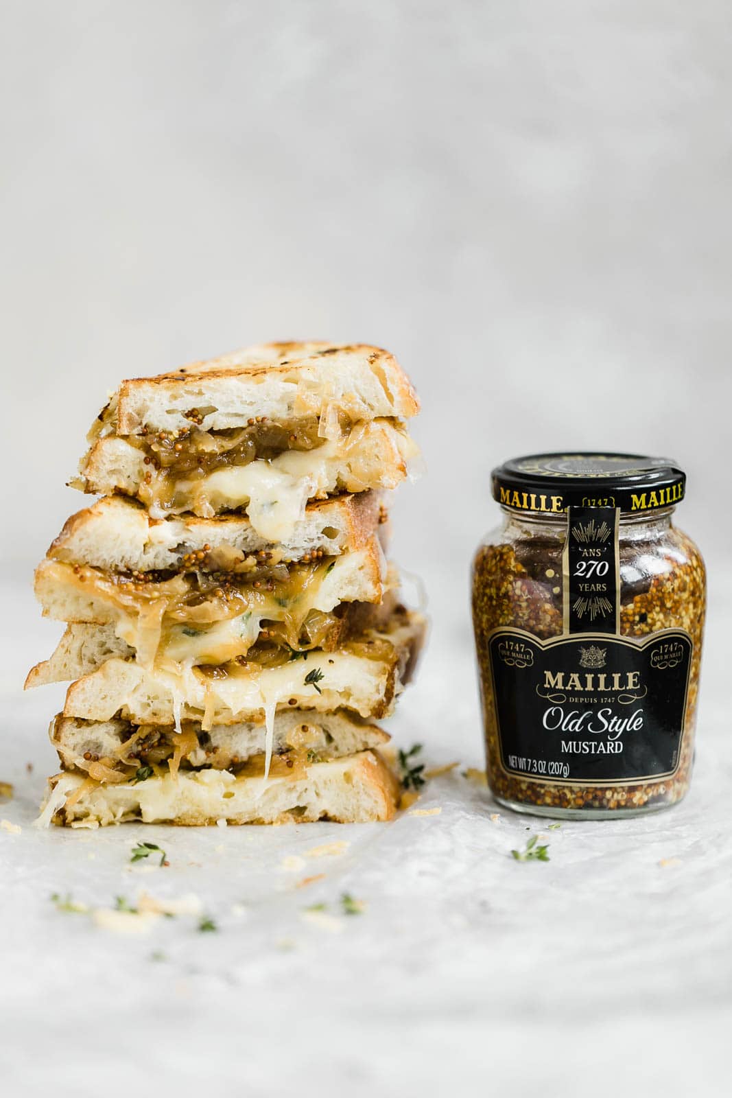 Caramelized Onion, Whole Grain Mustard, and Gruyere Grilled Cheese