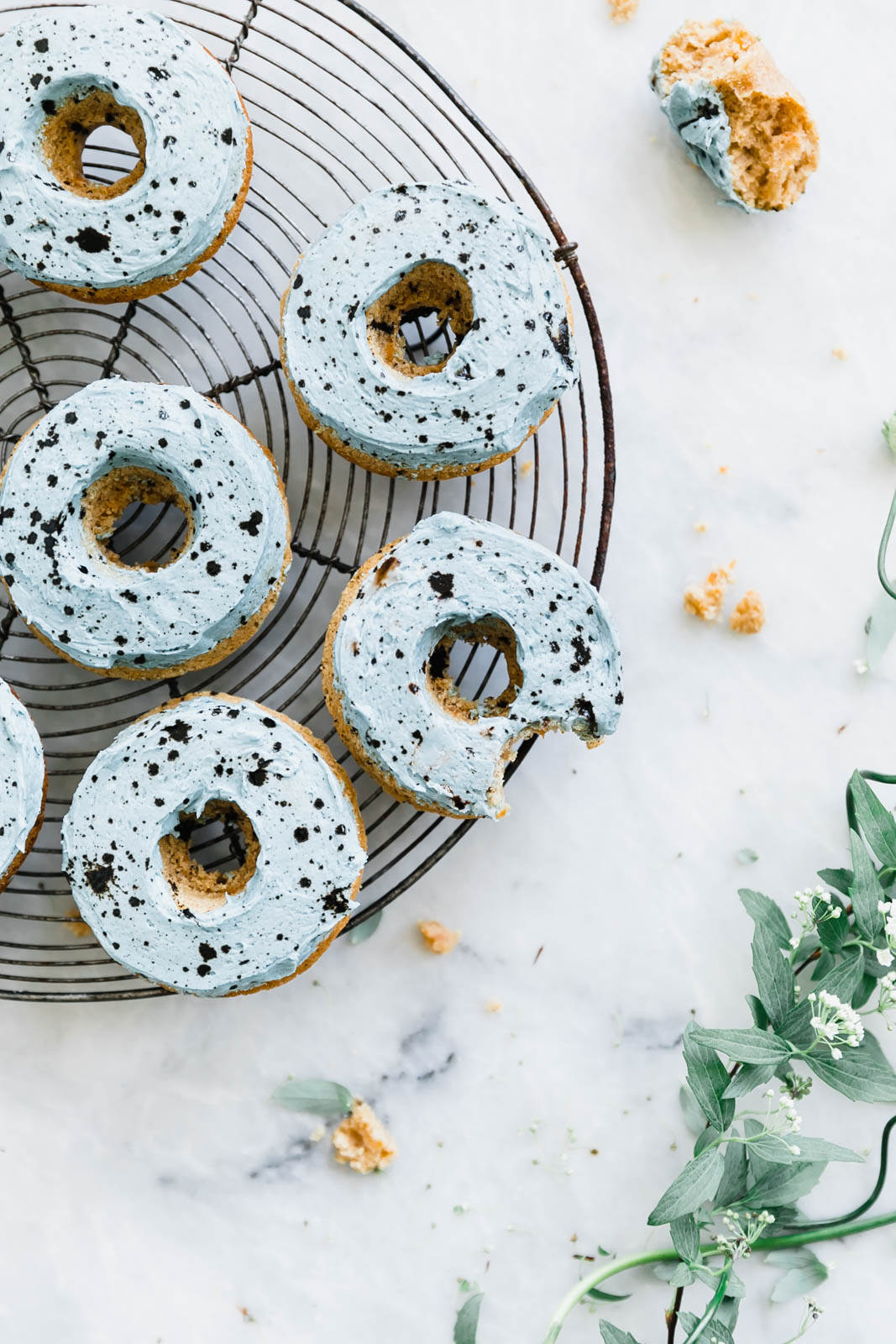 carrot cake donuts on wire rack