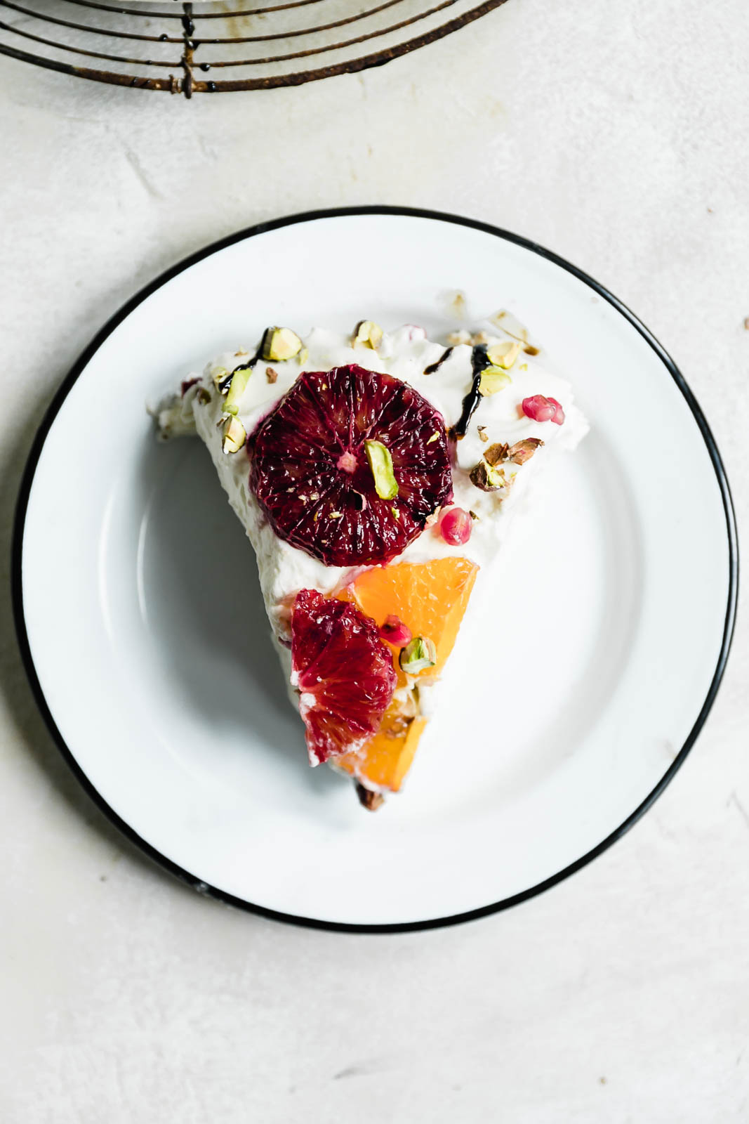 slice of citrus pavlova cake