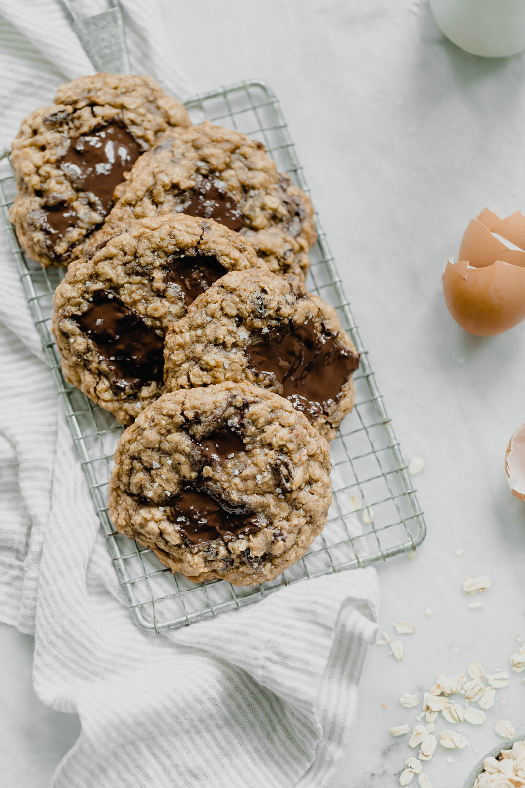 best oatmeal raisin cookies on a wire rack