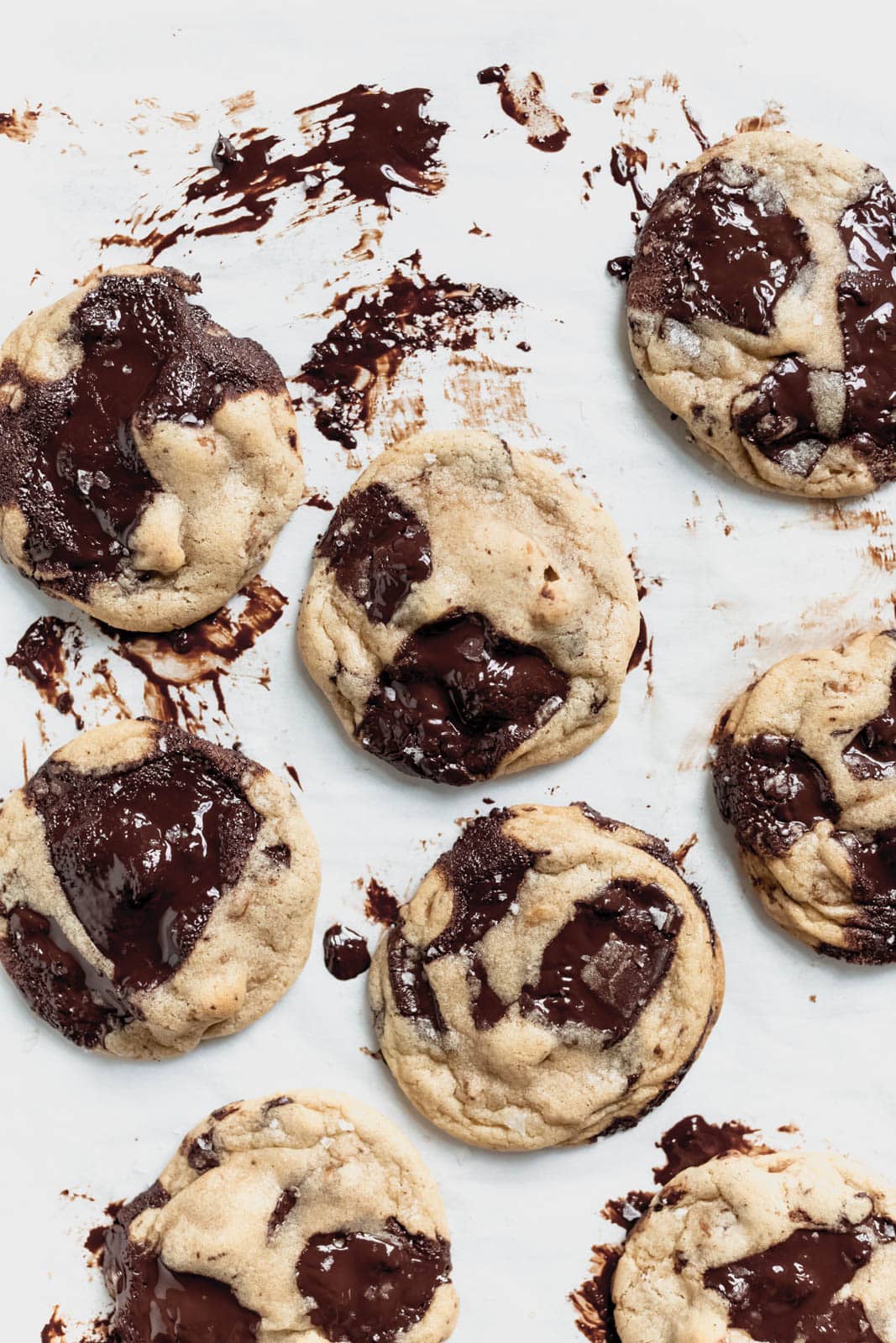 Candied Walnut Chocolate Chip Cookies on counter