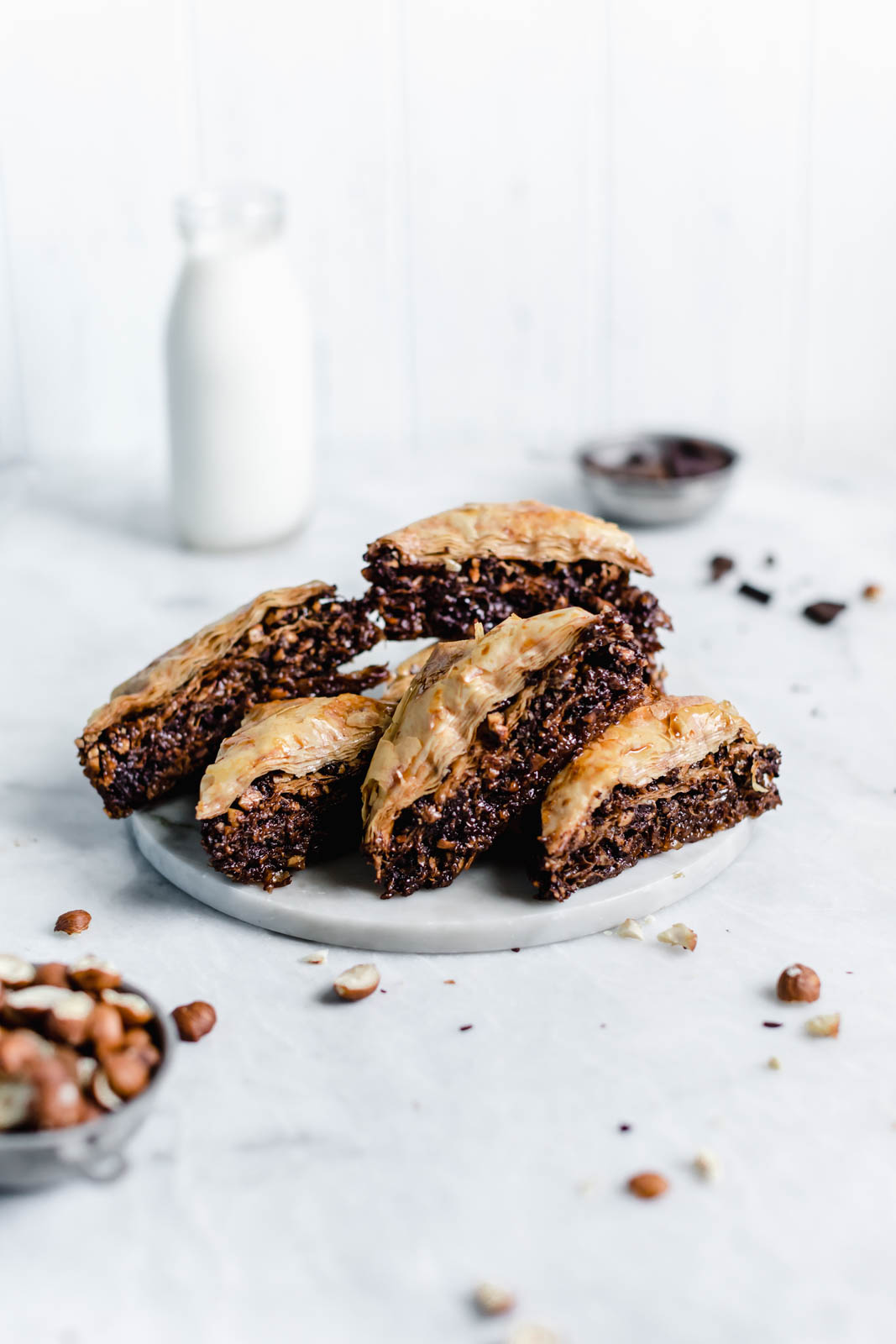 An out-of-this-world Chocolate Hazelnut Baklava soaked in a cocoa nib and honey syrup. From the Sofra bakery cookbook, Soframiz!