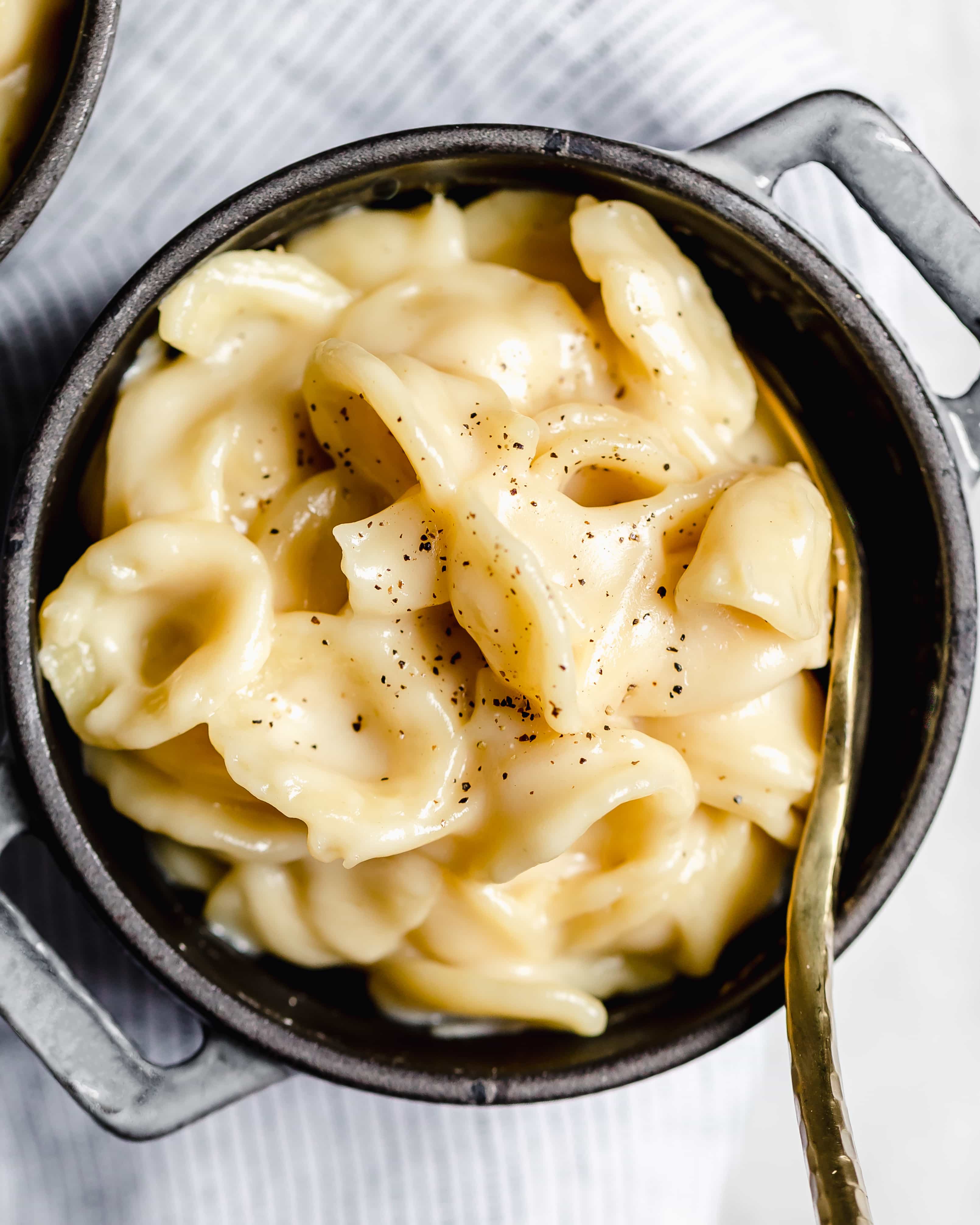 stovetop mac and cheese in a ramekin