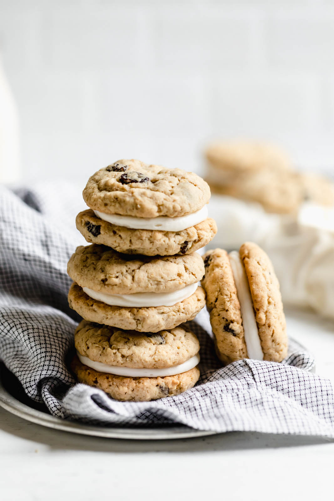 oatmeal whoopie pies in a stack
