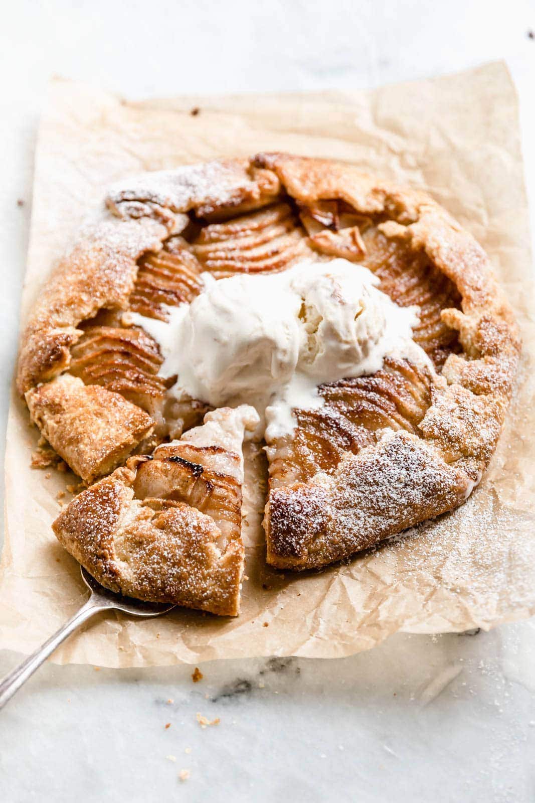 Cinnamon Apple Galette with Vanilla Ice Cream