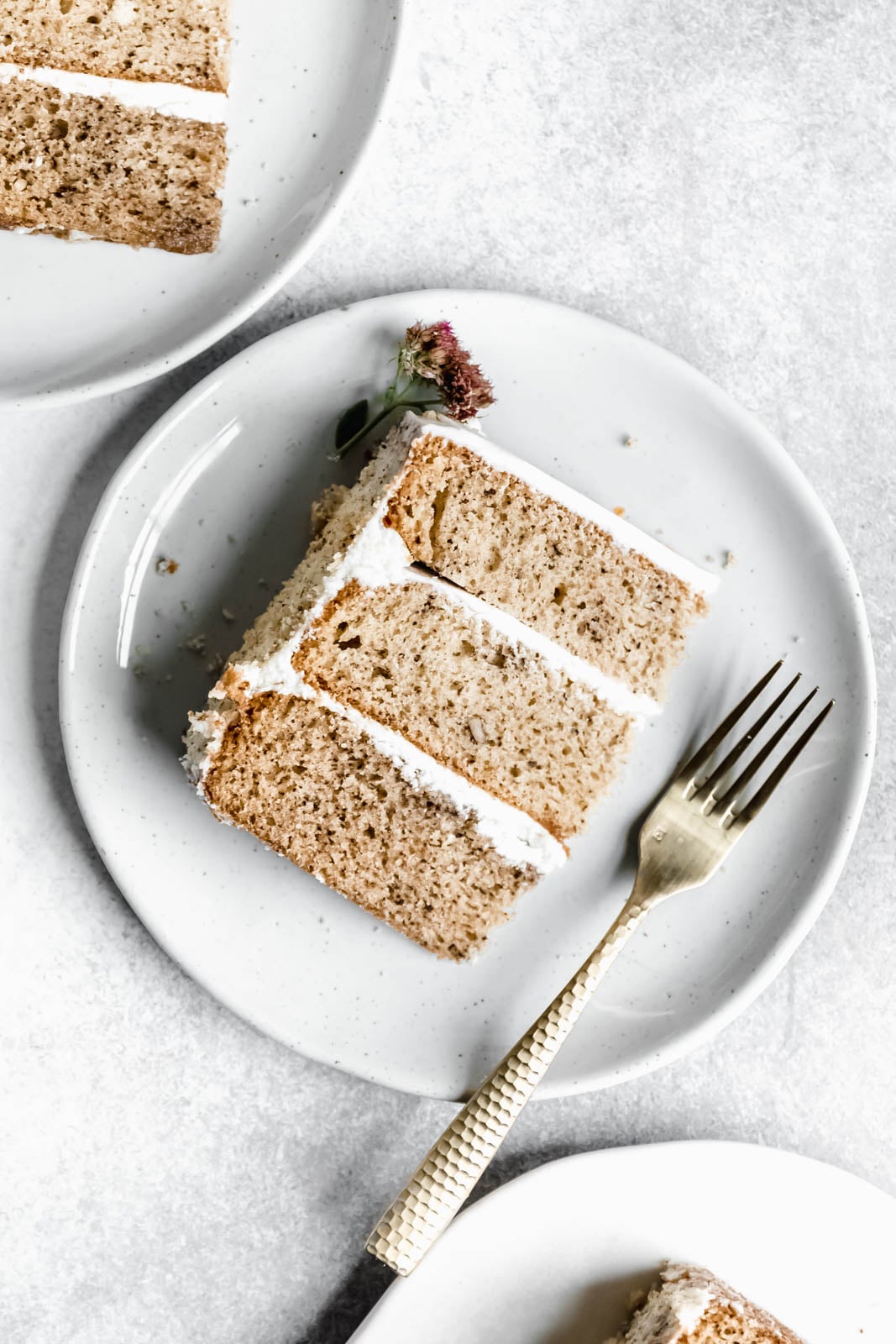slice of Maple Walnut Cake with Maple Frosting
