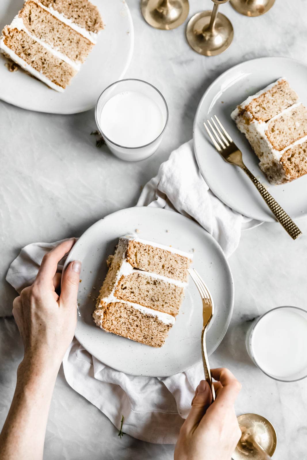 slices of Maple Walnut Cake with Maple Frosting