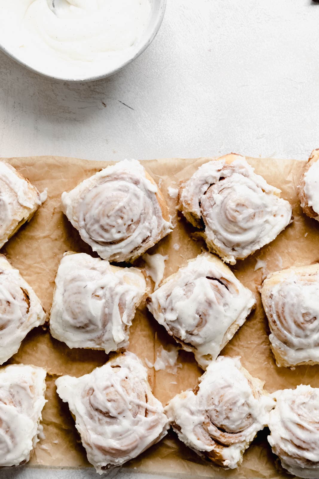 The softest, most perfect Cinnamon Buns I've ever had, made with vanilla beans and a cream cheese frosting. Well worth the effort!!!